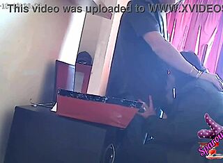 MILF secretary gets caught on hidden camera giving a blowjob